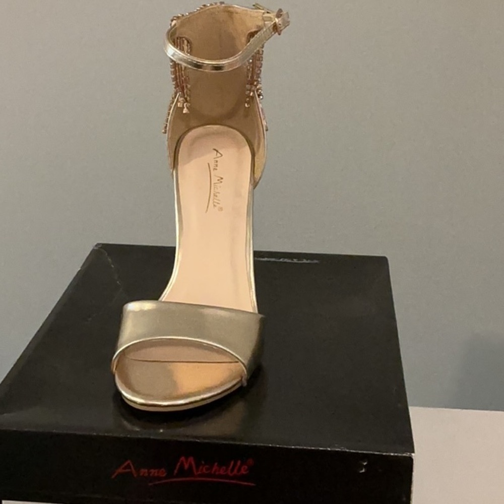 Anne Michelle Metallic Gold Sandals
